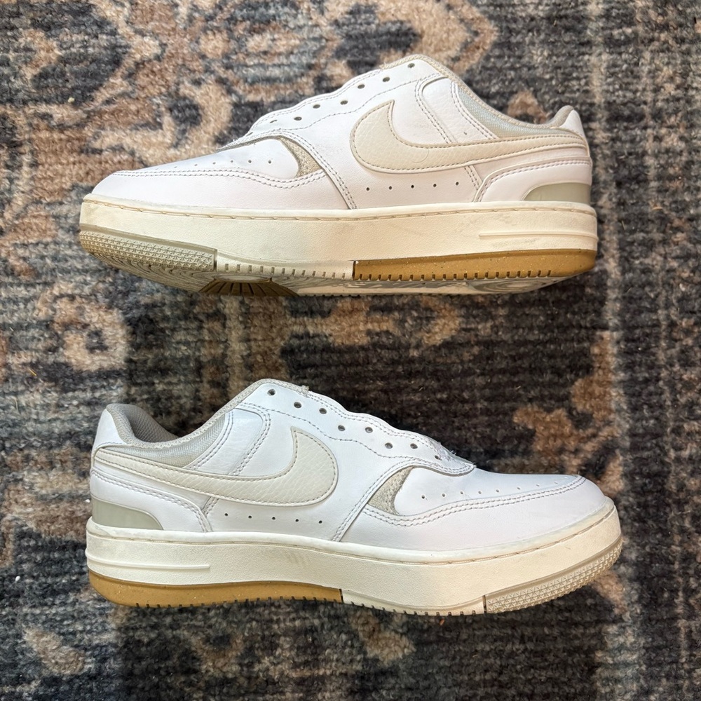 Nike White and Tan Sneakers